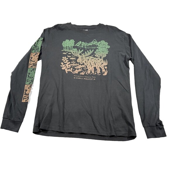 Parks Project Mens Gray National Parks Yellowstone Long Sleeve T-Shirt Tee Sz M - Picture 1 of 9
